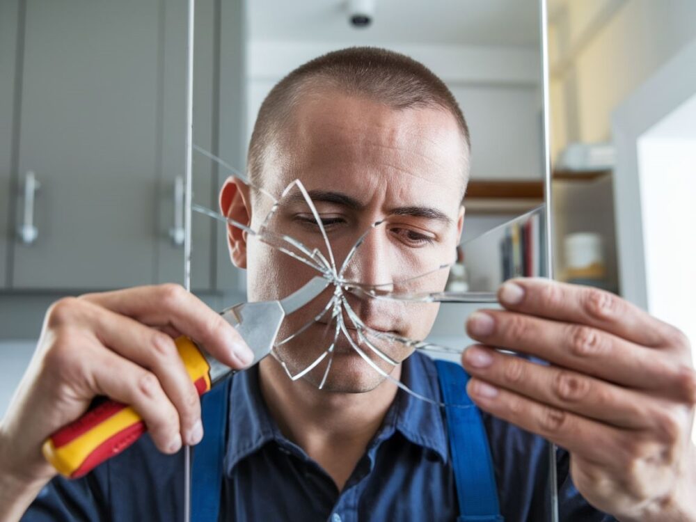 bezpieczna naprawa lustra