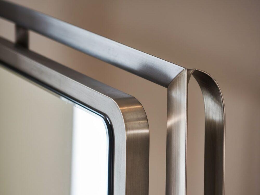 brushed steel mirror frame