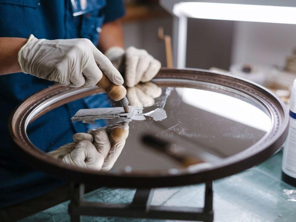 czyszczenie powierzchni lustra