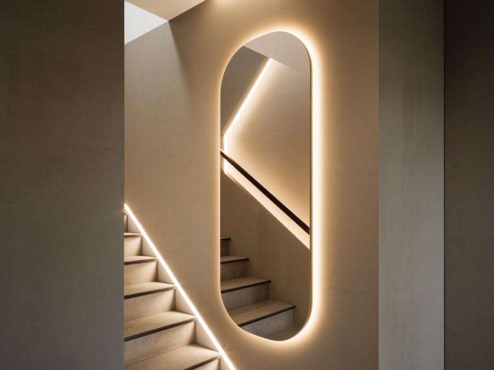 dekoracyjne lustro z podświetleniem