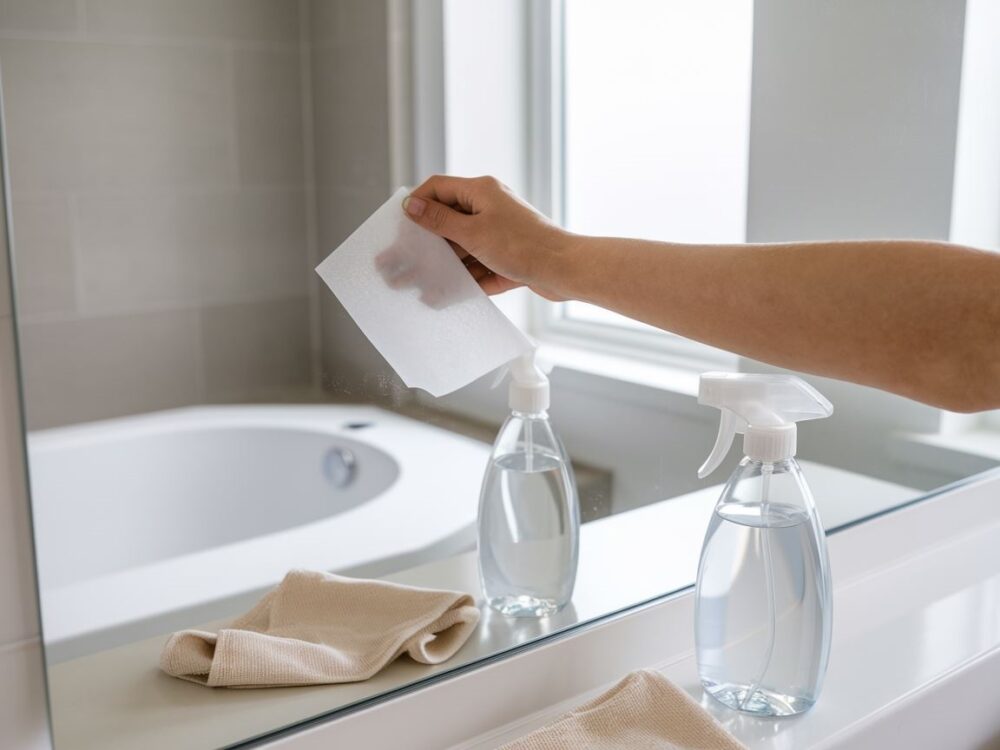 delikatne czyszczenie lustra