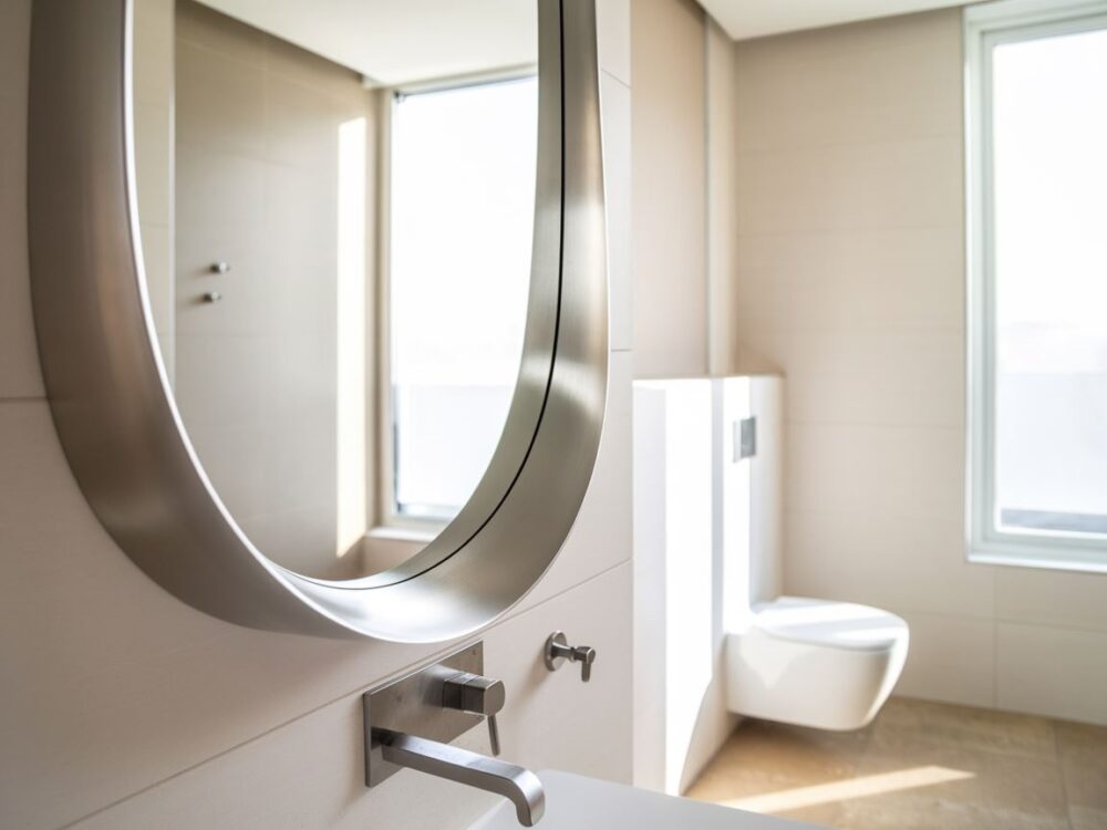 designerskie lustro aluminiowe