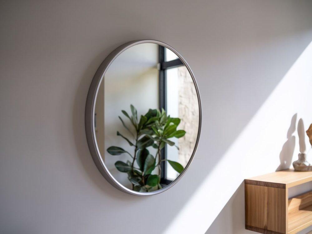 designerskie lustro srebrne