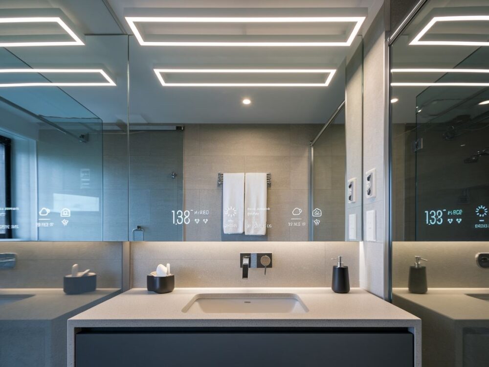 futurystyczne lustro do łazienki