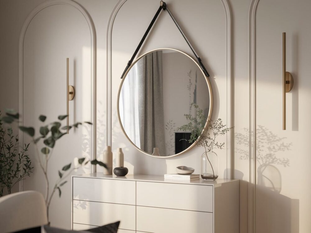 jasne wnętrze z lustrem