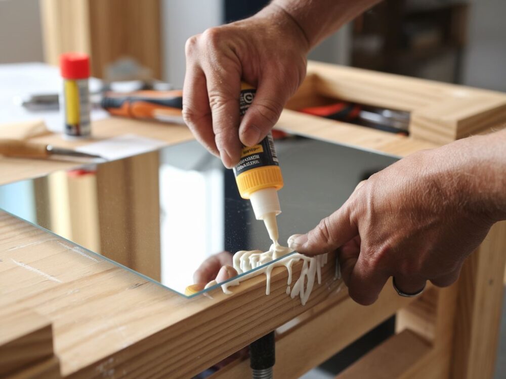 klejenie lustra do płyty