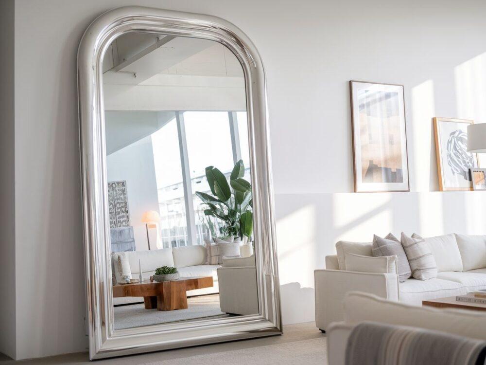 lustro dekoracyjne srebrne