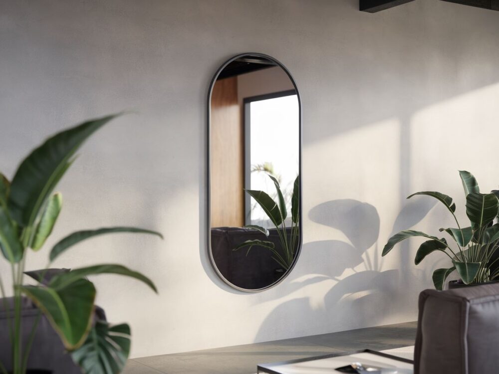 lustro do salonu grafit