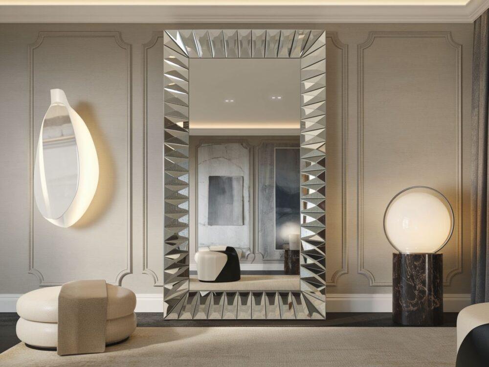 lustro glamour na ścianie