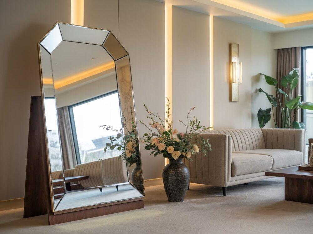 lustro glamour w salonie