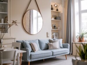 lustro jako dekoracja salonu