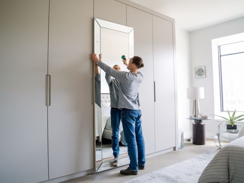 lustro na froncie szafy