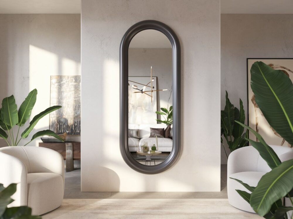 lustro ścienne grafitowe