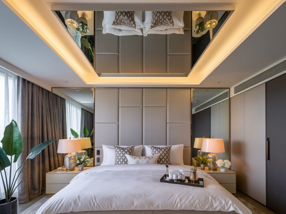 lustro w aranżacji sypialni