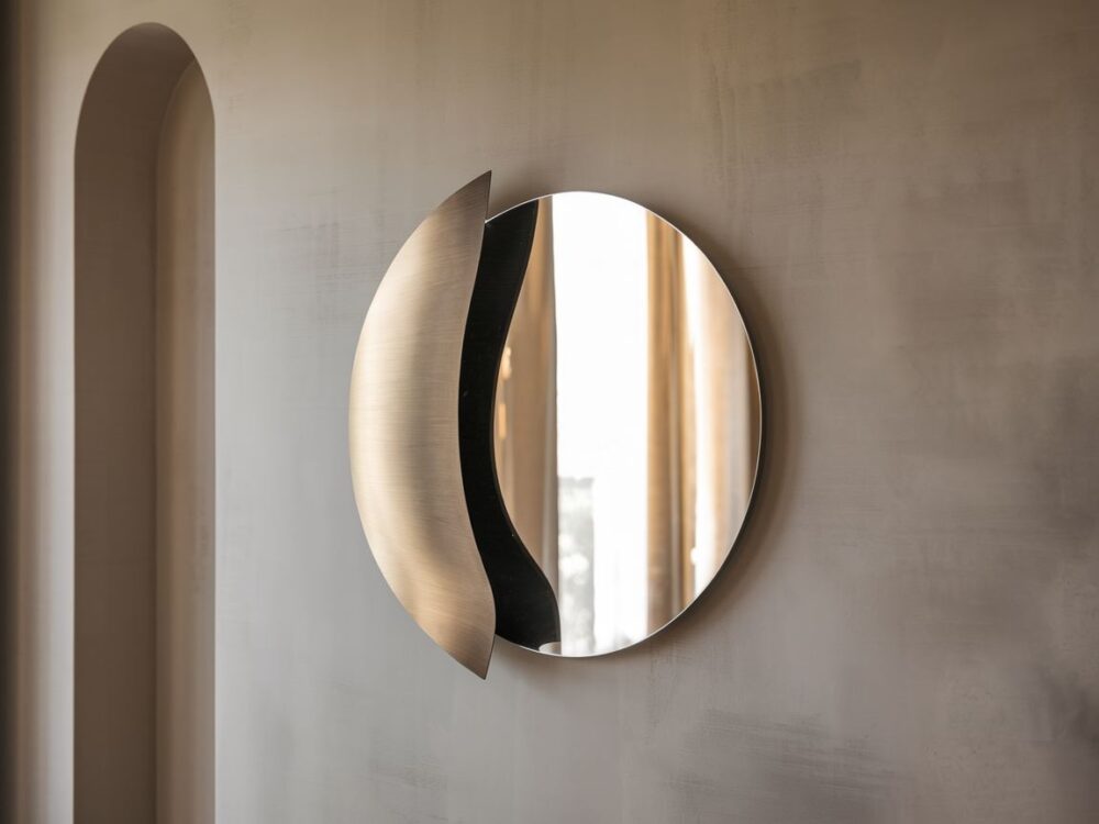 lustro z geometrycznym kształtem