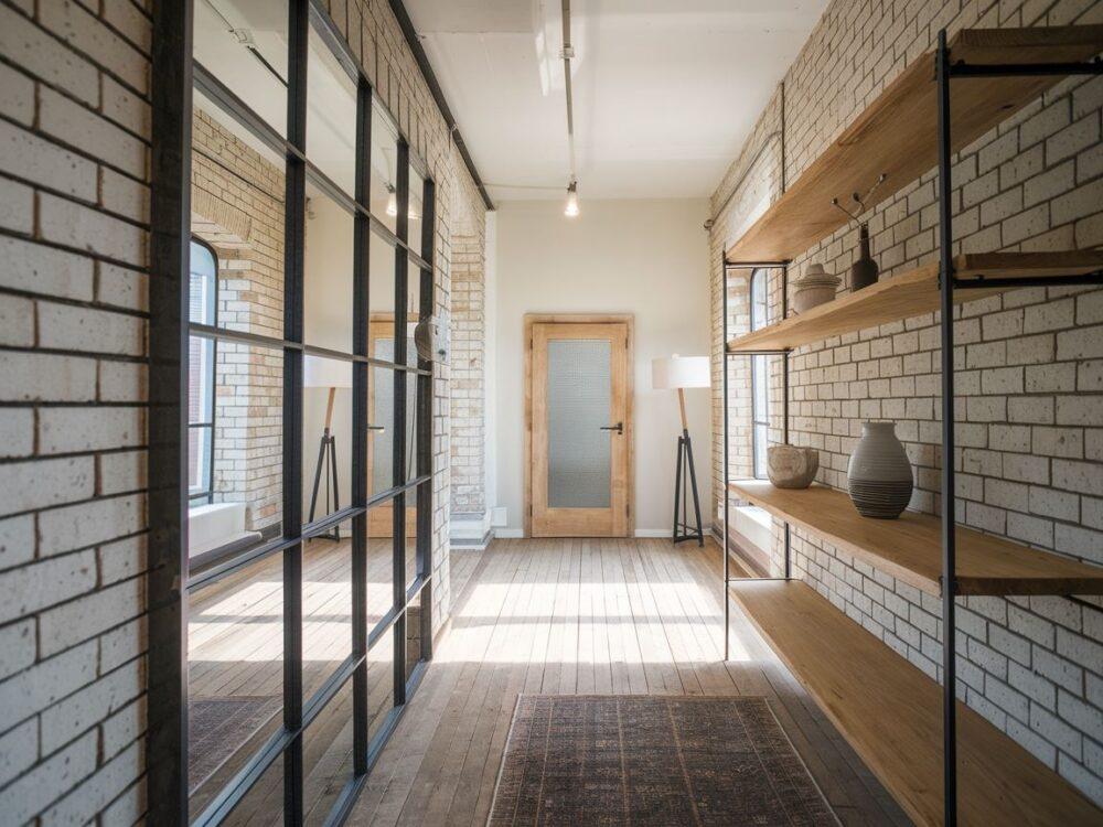 lustro z metalową ramą