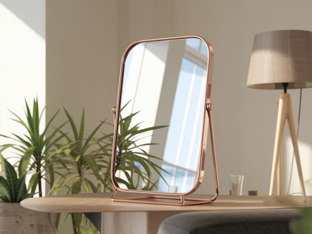 miedziana oprawa lustra