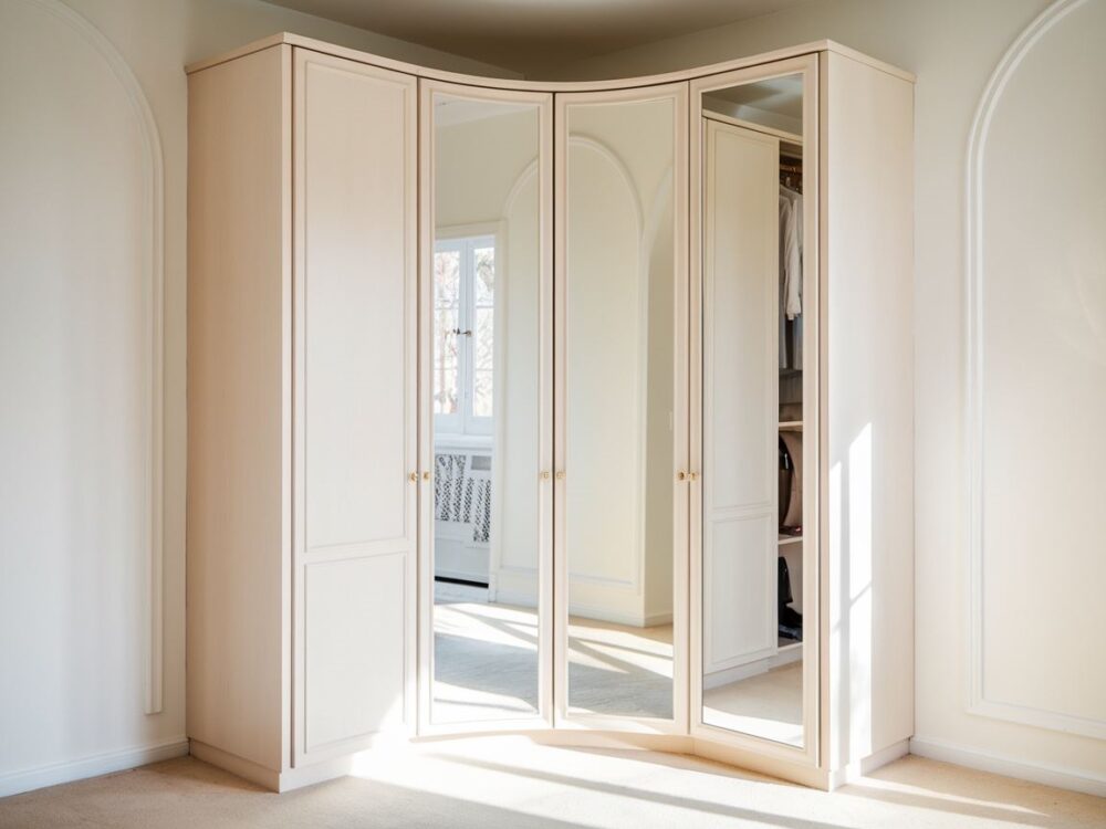 minimalistyczna szafa rogowa