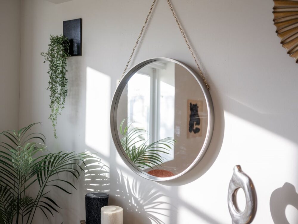 minimalistyczne lustro ścienne