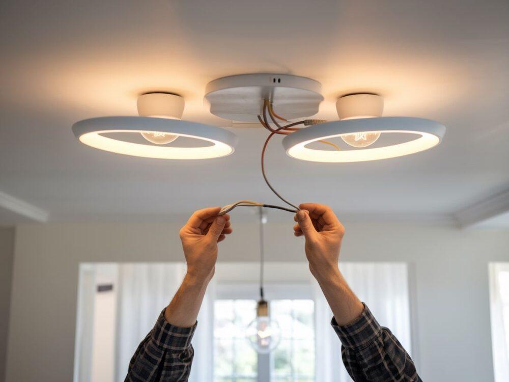 montaż lampy sufitowej