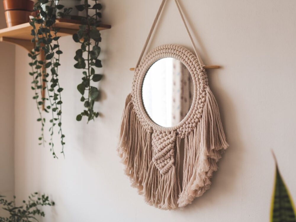 plecione lustro boho