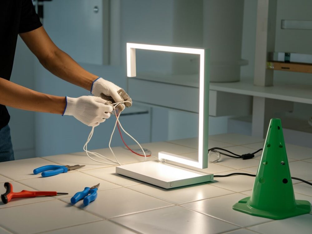 podłączanie lampy LED