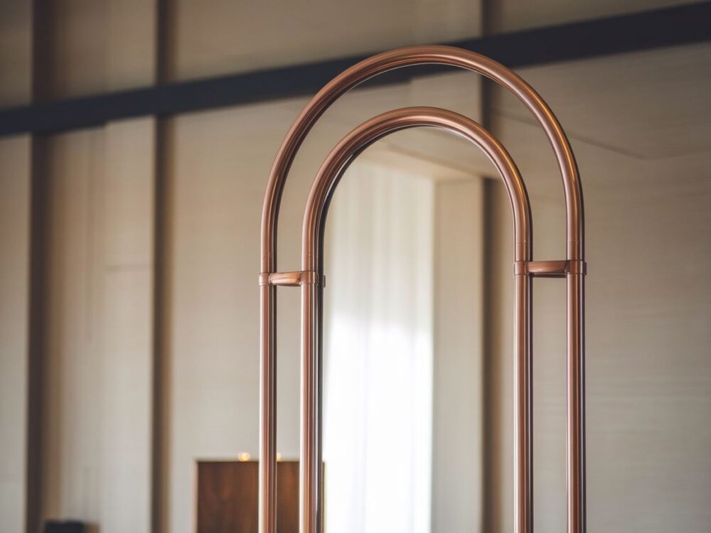 prostokątne lustro miedziane