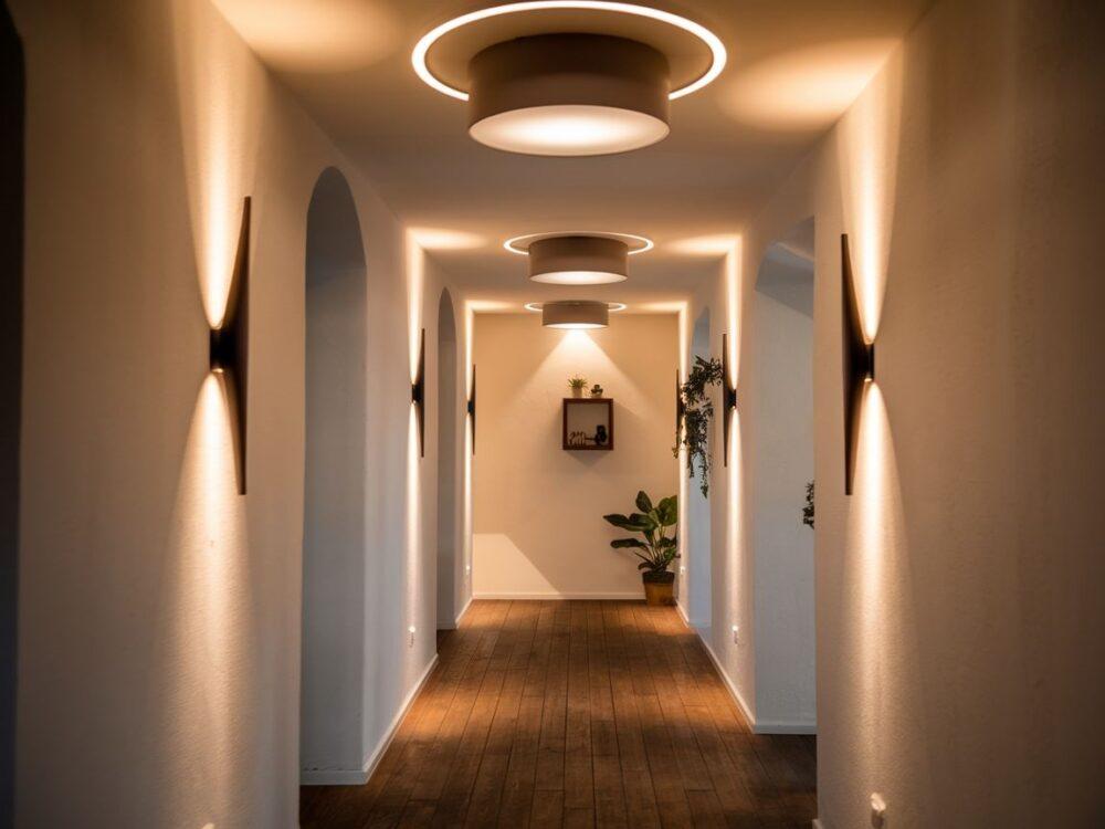 stylowy przedpokój z lampami