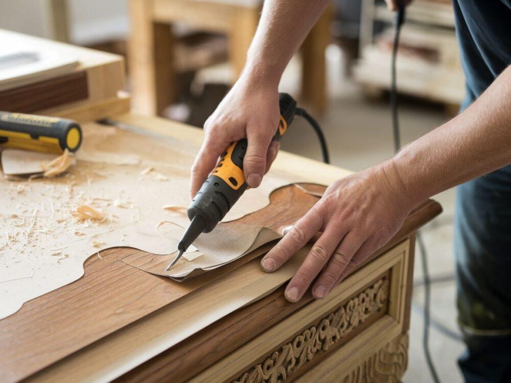 usuwanie forniru z mebli