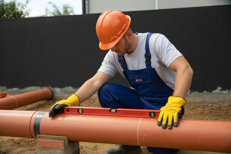 układanie rur kanalizacyjnych
